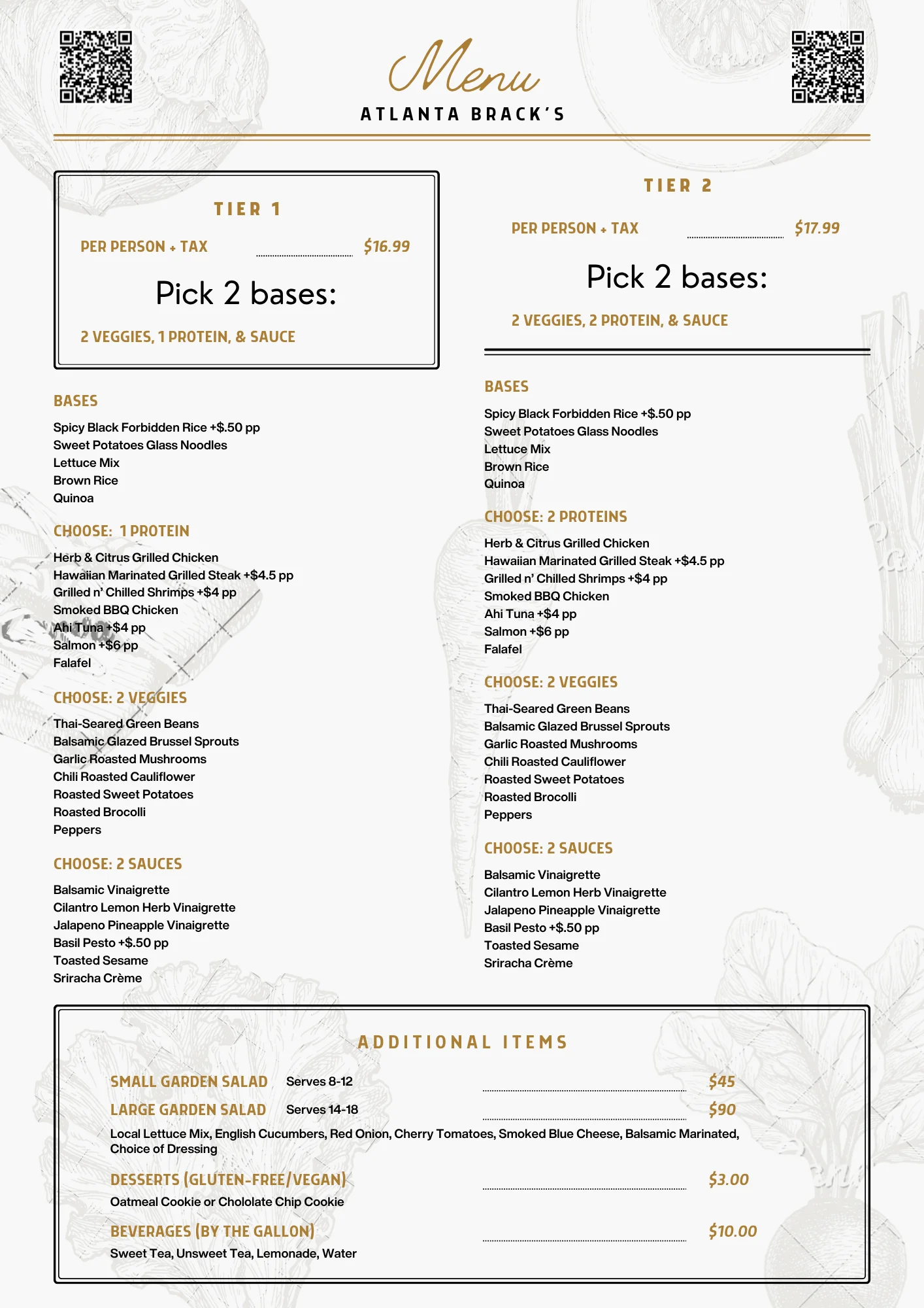 Atlanta Brack's Menu