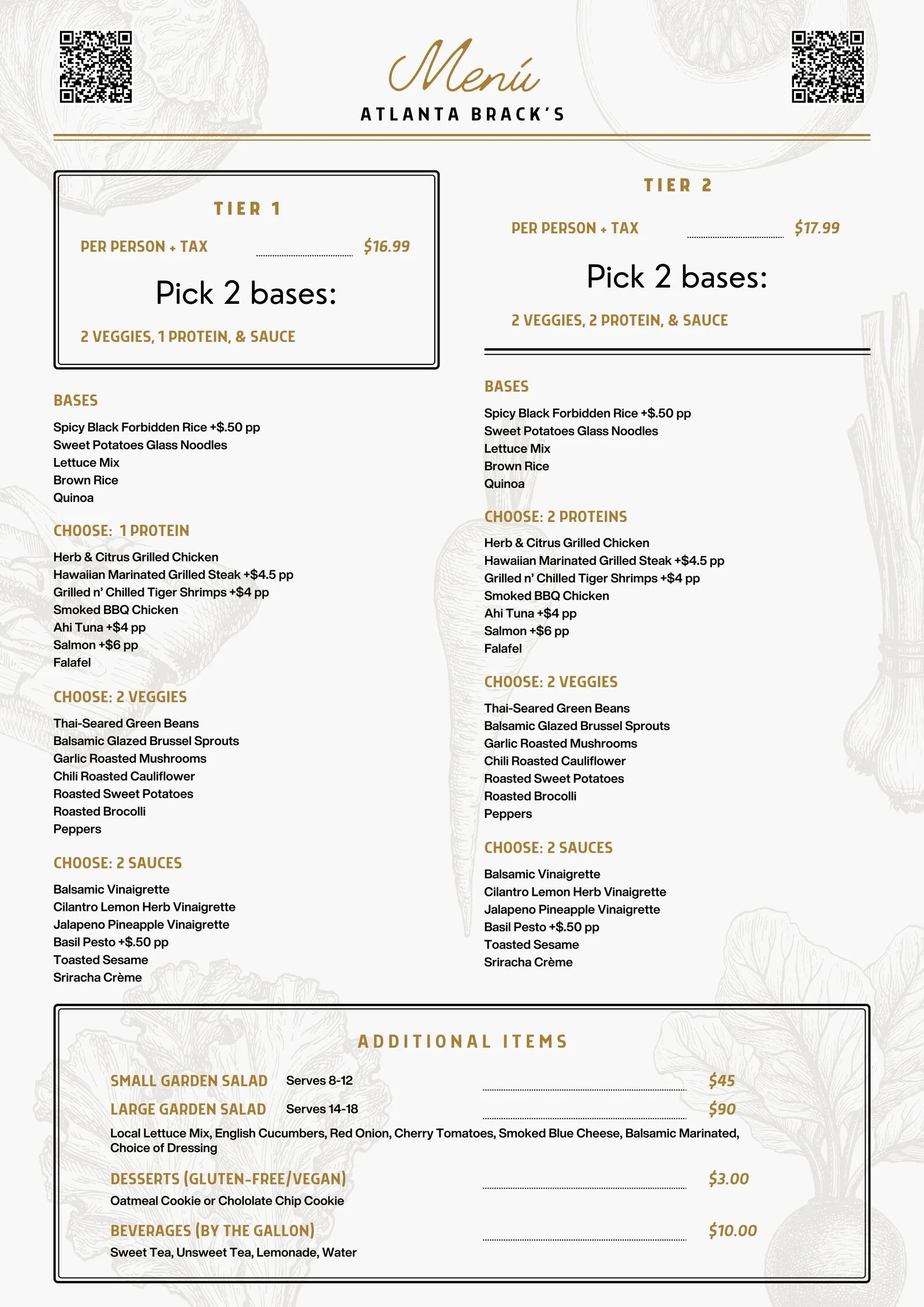 Atlanta Brack's Menu