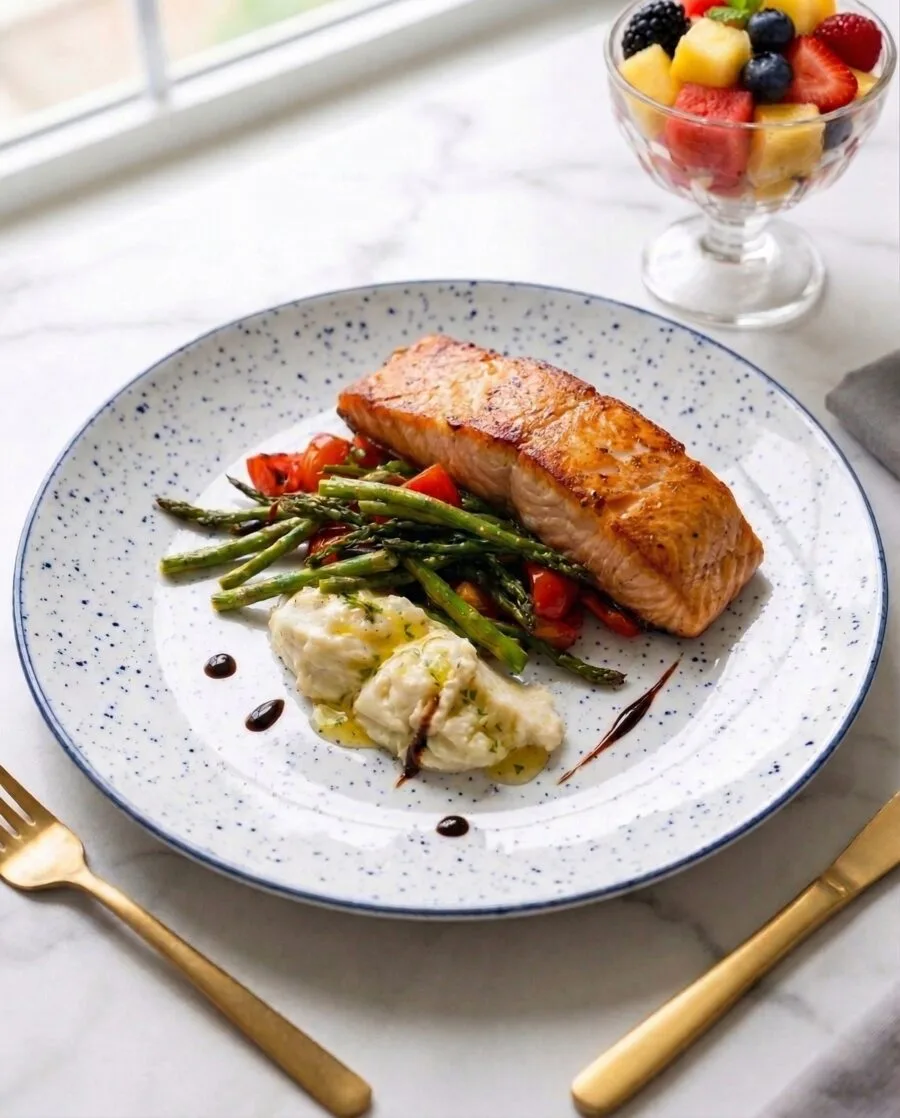 Grilled salmon fillet, an available Brack's grain bowl protein option